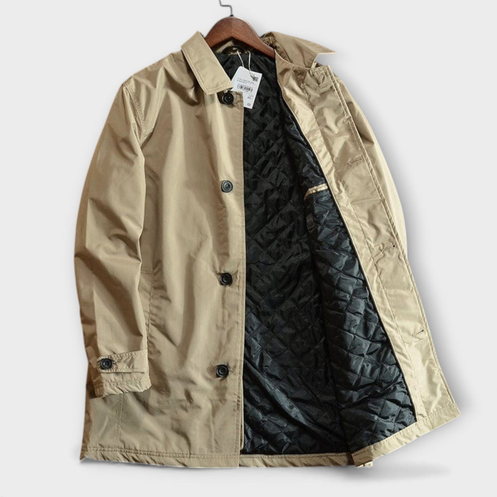 James Weatherproof Long Coat | Men’s Insulated Button Jacket Outerwear