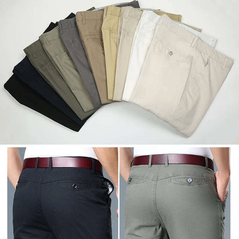 Men’s Slim Fit Elastic Waist Dress Trousers - Craw Leigh